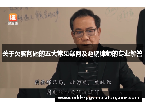 关于欠薪问题的五大常见疑问及赵鹏律师的专业解答
