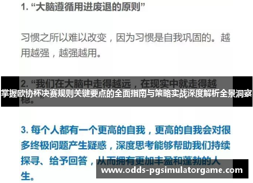 掌握欧协杯决赛规则关键要点的全面指南与策略实战深度解析全景洞察 掌握欧协杯决赛规则关键要点的全面指南与策略实战深度解析全景洞察