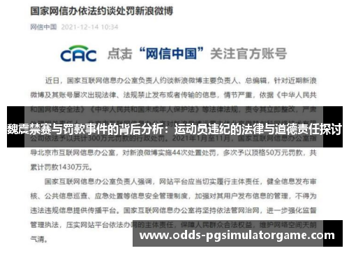 魏震禁赛与罚款事件的背后分析：运动员违纪的法律与道德责任探讨
